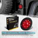 Partsam 2PCS 4" Red Stop Turn Tail Brake Truck Trailer Light Flange Mount 12 Diodes Utility