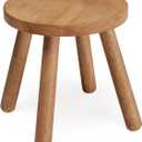 11.8" H Round Solid Wooden Stool Wood Plant Stand Woden Decorative Stool Garden Stool Portable Stand for Kitchen Bathroom Living Room Bedroom
