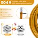 Steel Wire Dog Runner for Yard: 10/15/20/25/30 FT Durable Yellow Dog Chains; Up to 165 Lbs; Holds Large Dogs; Superior Clips