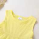 YOUNGER TREE Toddler Girl Summer Sundress Sleeveless Casual Dress Ruffle Hem Cotton Solid Outfits with Bowknot (Yellow)