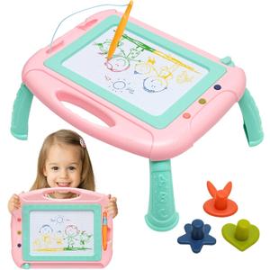 Toys for 3 Year Old Girls, Magnetic Drawing Board Toddler Toys for Girls Boys, A Etch Erasable Doodle Board Kids Toy with 1 Pen Sketch Boards, Easter Birthday Gifts for 3 Year Old Girl Learning Toy (Pink)