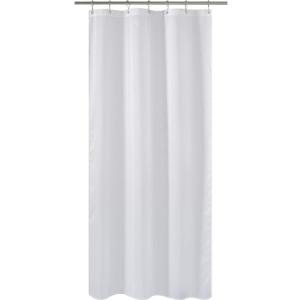 N&Y HOME Fabric Shower Curtain Liner Long Stall Size 42 Width x 78 Length inches, Hotel Quality, Washable, White, 42x78