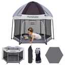 Pamo Babe Baby Playpen with Sun Protection Canopy - Indoor & Outdoor Play Yard for Babies and Toddlers - Baby Tent with Zipper Door