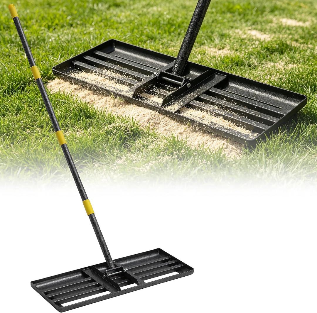 Lawn Leveling Rake,70 Inch Long Handle Rakes for Lawns 30"x10" Heavy Duty Lawn Leveler Tool for Soil Compost Sand Landscape Rake for Yard Garden Golf Course