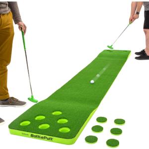 GoSports BattlePutt Golf Putting Game, 2-on-2 Pong Style Play with 11 ft Putting Green, 2 Putters and 2 Golf Balls
