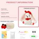 Dapoprren Rabbit Beginners Crochet Kit,Crochet Animal Kit,DIY Knitting Kit Supplies with Yarn, Polyester Fiber,Crochet Hooks,Step-by-Step Instructions Video,Crochet Kit for Beginners