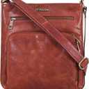 ESTALON Women's Real Leather Crossbody Purse With Adjustable Sling Strap - Medium Size Crossover Shoulder Hand Bag