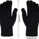 1 Pair Winter Gloves for Women Cold Weather Womens Gloves Warm Knit Gloves with Thermal Fleece Lined for Christmas (Black)