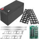 XBERSTAR 18650 Battery Holder,12V 3S 7P Li-ion DIY Case Holder for 18650 Powerwall Battery Pack Spot Clamp with BMS Nickel Strip (Black Box&Nickel Strip&BMS)