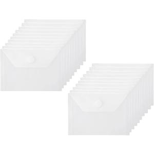 3x5 Plastic Envelopes Hook Loop Closure Coupon Receipt Storage Holder 20 Pack