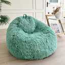 LIFEREVO Fluffy Faux Fur Bean Bag Chair Cover (No Filler), Ultra-soft Stuffed Animal Storage Bean Bag for Kids Adults, Premium Fuzzy Furry Beanbag Cover for Organizing Plush Toys (
(Ombre Teal)
) (Large)
