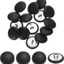 uxcell 15Pcs Leather Covered Buttons, 20mm 32L Round Metal Shank Sewing Buttons Sew on for Clothes Coat Hats, Sofa Decoration, DIY Crafts Making, Black