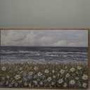 SHENIFY Vintage Landscape Framed Wall Art Sea Coastal Wildflower Field Scenery Farmhouse Decor Retro Painting for Living Room Bedroom Ready to Hang Wall Artwork - 24x36in Natural Framed