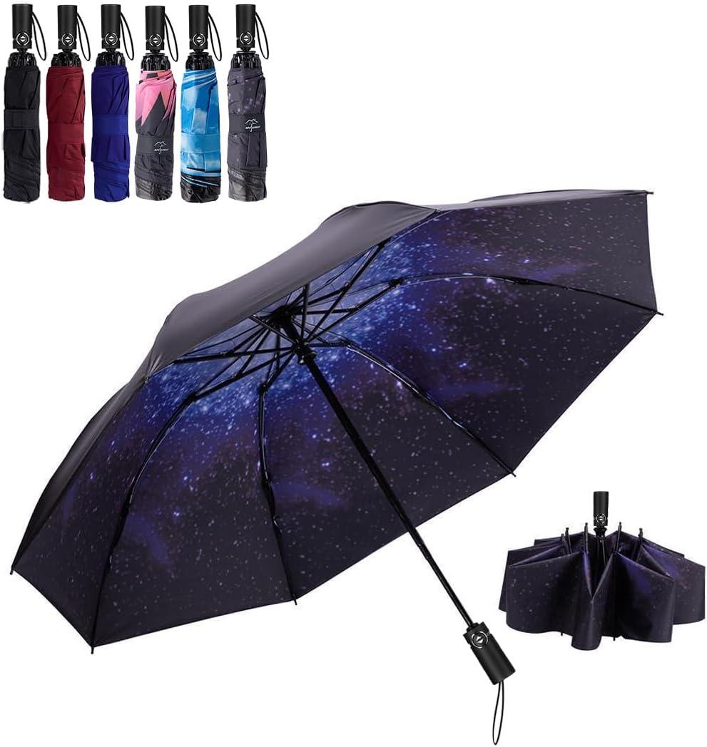 NOOFORMER Compact Reverse Folding Umbrella Automatic Windproof Travel Inverted Umbrellas