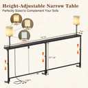 78.8" Sofa Tables Narrow Long with Lights & Charging Station - 4 AC outlets