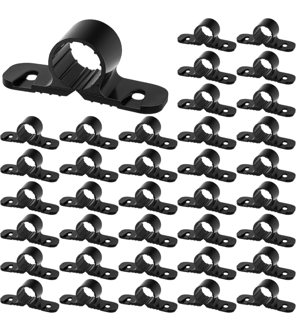 50 Pack 1/2 Inch Pipe Supports Suspension Clamp Pipe Clamps Pex Clamps for Pex, Copper, CPVC(Black)