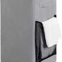 Chrislley 90L Rolling Laundry Basket Large Laundry Hamper with Wheels Collapsible Hamper Tall Storage Cart Foldable Clothes Organizer (Grey)