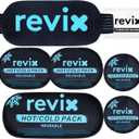 REVIX Ice Packs for Injuries Reusable, 5-Piece Set Hot and Cold Gel Ice Pack for Joints, Muscle, Post-Workout Recovery, Adjustable and Flexible Cooling Pads for Knees, Back, Arms and Neck