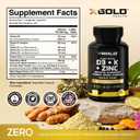 Vitamin D, K2, K1, Zinc, Quercetin, Elderberry, Turmeric, Ginger & Echinacea Whole Food Supplement 8 in 1- D3 5000 IU Plant-Based from Lichen, Vitamin K (K2 MK7, MK4, K1), D3 K2 Vitamins -120 Capsules, 06/28