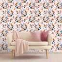 FANCYEASY Boho Bird Floral Leaf Peel and Stick Wallpaper for Bedroom Bathroom 12"x100" Self Adhesive Colorful Kids Wallpaper Removable Waterproof Contact Paper for Cabinets Shelf Liners Vinyl Mural
