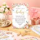 Patelai 321 Pcs Baby in Bloom Baby Shower Decorations Pink Floral Gender Reveal Decorations Set 5 Don't Say Games Serve 50 Guests for Pink Floral in Bloom Gender Reveal Birthday Party Decor Supplies