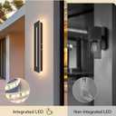 EDISHINE Upgraded 23.6" LED Modern Outdoor Wall Light, Dimmable Linear Exterior Wall Sconce, Adjustable Color Temperature, IP65 Waterproof, Long Exterior Lighting Fixtures for Garage, Porch, 2 Pack