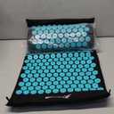 ProsourceFit Acupressure Mat and Pillow Set for Back/Neck Pain Relief and Muscle Relaxation (Large, Black/Aqua)