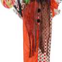 Prsildan Halloween Hanging Clown Decorations Outdoor Scary Animated Clown Halloween Props with Creepy Sound, Motion Activated, Red Light Up Eyes for Indoor Outside Yard Holiday Décor