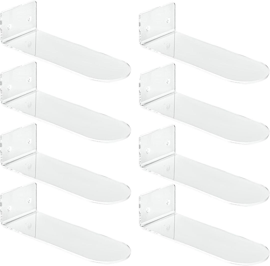 IEEK Floating Shoe Display 8 Pack,Levitating Acrylic Shoe Shelf for Wall,Clear Wall Mounted Shoe Rack Sneaker Display Shelves Space Saving Shoe Organizer Holder for Sneaker Collection