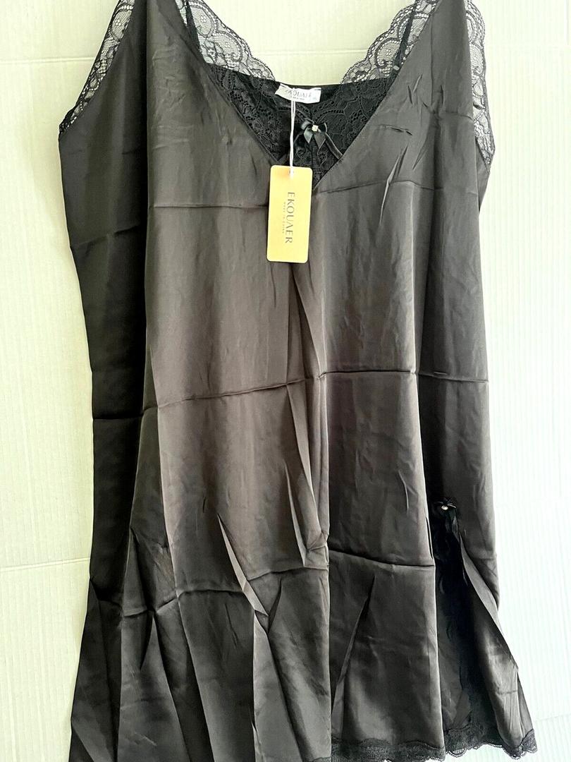 EKOUAER Night Gown Black XS 