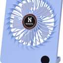 Personal Battery Operated Desk Fan, Rechargeable Fan, 2000mAh Battery, Power Display and 180 Tilt Folding, Ultra Quiet and Portable, Office, Camping, in Car (Blue), Compact