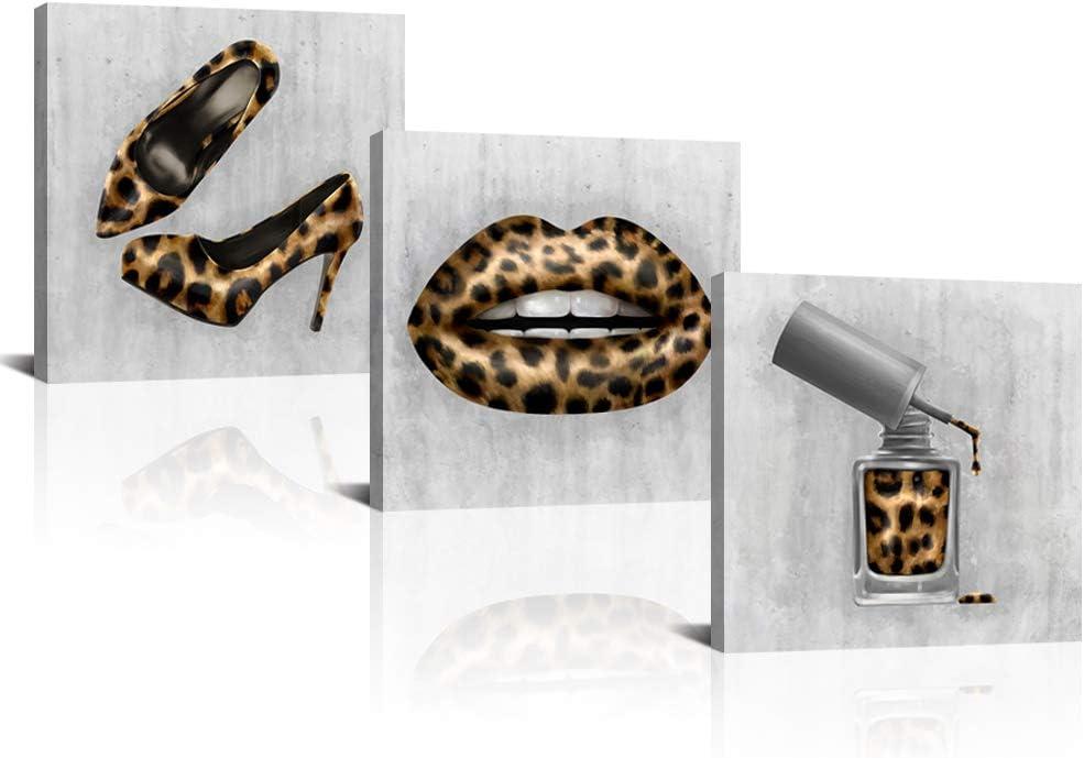 Derkymo Leopard Print High Heel Art Prints - Fashionable Canvas Prints for Trendy Wall Art Decor
