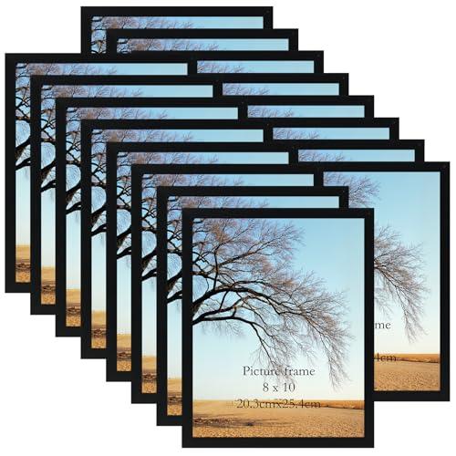 Giftgarden 8x10 Picture Frame Black Set of Only 14Lightweight 8 by 10 Photo Frames Bulk for Gallery, Office, Living Room Wall Hanging and Tabletop Display