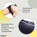 BraceUP Shoulder Brace with Adjustable Support and Ice Pad Pocket for Pain Relief, Rotator Cuff Recovery, and Injury Prevention - Ideal for Men and Women, One Size Fits Most