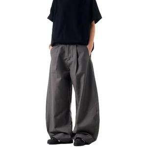 AIFARLD Mens Baggy Dress Pants Business Casual Wide Leg Zipper Fly Pleated Loose Banana Suit Trousers with Pocket No Size