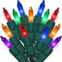 New Upgraded Colored Christmas Lights - 35 Count Classic Mini String Lights with Multicolor LED Bulbs for Tree, Crafts, Indoor and Outdoor Use, UL Certified, Connectable, 8.5 Feet Green Wire