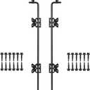 36" Heavy Duty Cane Bolt Gate Drop Rod Gate Drop Pin Upgraded Lockable Drop Bolt for Gate Safe, Solid Steel Gate Hardware Holding Wooden Vinyl Metal Fence Gates with Black Finish, 2 Pack, 36in-2pack