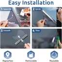 rabbitgoo One Way Privacy Window Film Window Tint for Home with Tools, UV Blocking Heat Control Static Cling No Glue, Daytime Privacy See Out Not in, 35.4 in X 6.5 Feet, Black Silver