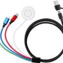 Multi Charging Cable for Apple Watch Charger/iPhone Charger, 4 in 2 Travel Essentials Cord for iWatch Ultra SE 10-1, iPhone 17-13, Android Phone, Upgraded Nylon Braided Multi Charger Cable (5FT)