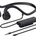 Wired Bone Conduction Bluetooth Headphones with 3.5Mm/Typec Wires,Open-Ear Bluetooth 5.3 Headphones with Microphone, IP68 Waterproof Earphones for Cycling Workout Hiking, Black