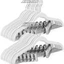 HOUSE DAY Velvet Skirt Hangers 24 Pack, White Velvet Hanger with Adjustable Clips, Space Saving Slim Pant Hangers, Heavy Duty Non Slip Clip Hanger for Pants, Skirts, Shorts