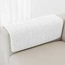 Foxdecor Couch Arm Covers Sofa Armrest Covers, Arm Chair Covers Set of 2, Non-Slip Arm Rest Cover for Sofa, Armchair Slipcovers Couch Protector. (White 20x20 inch)