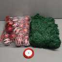 47 Pcs Christmas Chandelier Decor Set with 9 ft Garland Greenery with 280 Branches 21 Pcs Christmas Balls Ornaments Ribbons for Xmas Fireplace Staircase Indoor Outdoor Decor (Vivid)