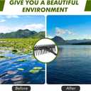 Pond Rake, Weed Removal Tool, Steel Blades 24 inch Aquatic Weed Rake, Double Sided Lake Weed Cutter, Clean Aquatic Weeds Muck Silt Lake Rakes, 30ft Thicker Rope, Black