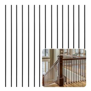 Sidasu 30Pcs Iron Balusters - 1/2" Square Hollow Metal Stair Spindles for Staircase, 44" Decorative Balusters for Staircase Indoor/Outdoor Use