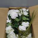 Hananona Artificial Roses in Bulk, Fake Velvet Silk Roses Realistic Rose for Wedding Centerpieces Flower Arrangement Home Decor (50, White)
