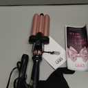 DAN Technology Ceramic 3 Barrel Hair Curling Wand, Rose Gold, Temperature Adjustable, Dual Voltage, 1 Inch Triple Barrels, Creates Beachy Waves, Suitable for All Hair Types