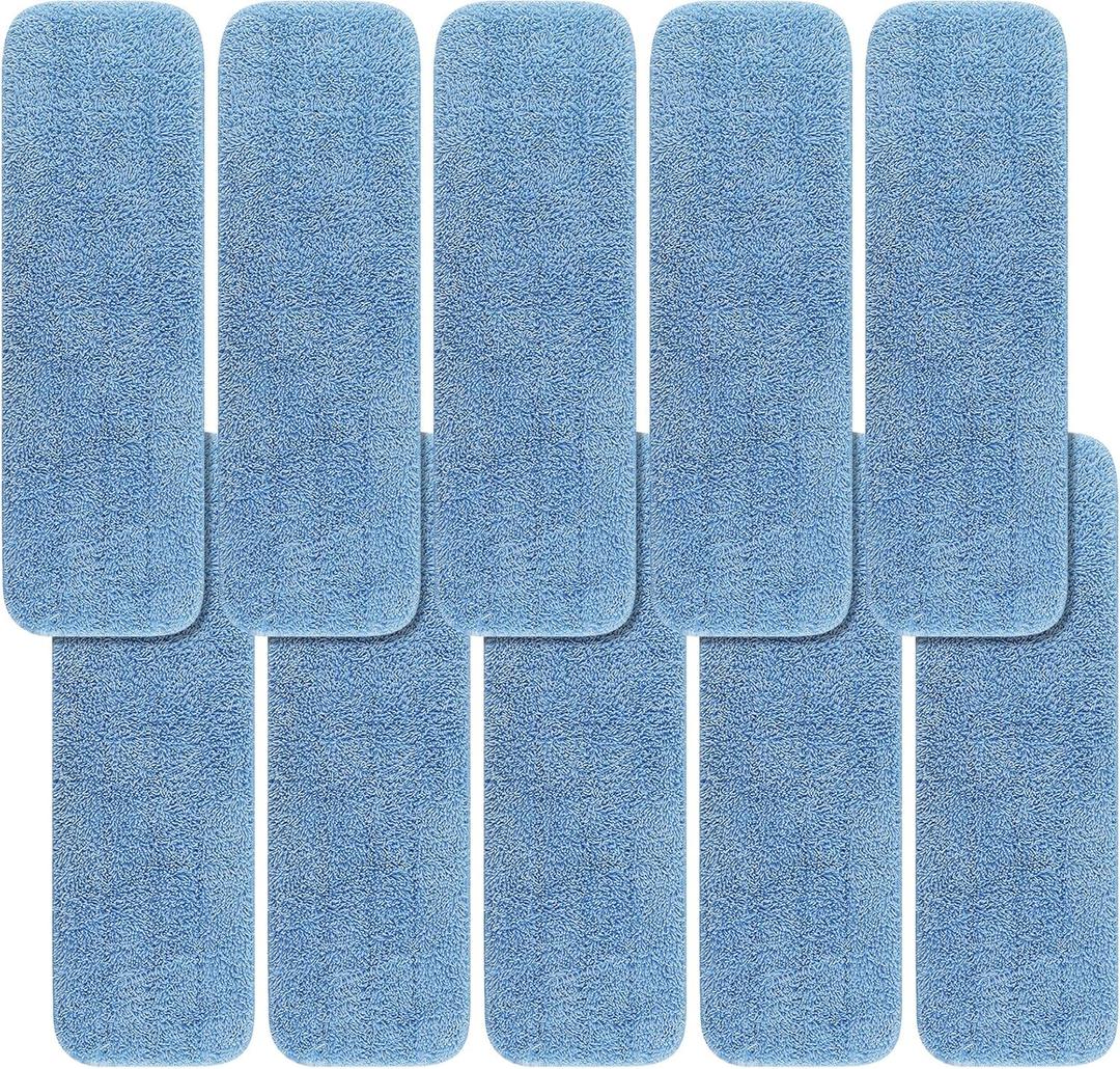 Replacement Mop Pads Fit for Rubbermaid Commercial 18" and 17" Mop - 10 Pack Wet & Dry Commercial Cleaning Reusable Refills Fit for Any Flat System 17 and 18 Inch