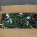 Set of 2 Christmas Tree Urn Filler, Lighted Artificial Xmas Pine Trees with Tripod Stake, Battery Powered Outdoor Christmas Trees for Porch, Driveway, Yard (14 Pine Cones)