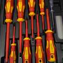 BILITOOLS Insulated Screwdriver Set, 9pcs 1000V Electrical Screwdriver Insulated VDE Tools for Electrician Magnetic Phillips Slotted Pozidriv Tips